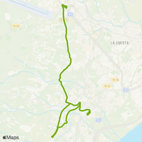 TITSA La Laguna Barranco Grande por Geneto map