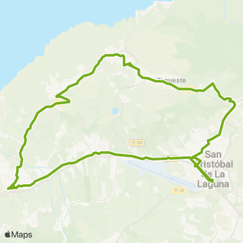 TITSA Circular la Laguna Tacoronte Tejina la Laguna map