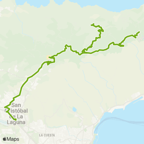 TITSA La Laguna el Bailadero por las Mercedes map