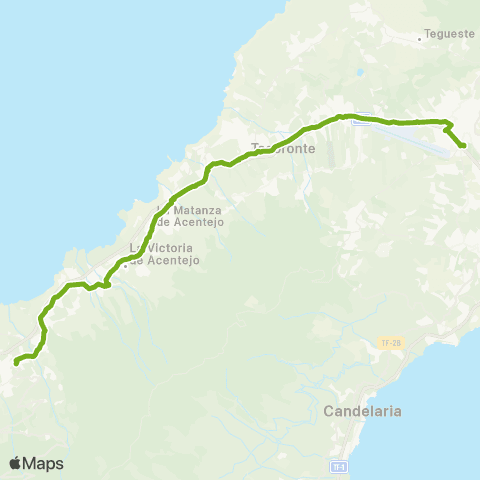 TITSA La Laguna la Orotava map