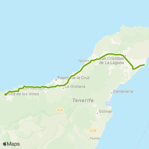 TITSA Santa Cruz Icod de los Vinos Directa map
