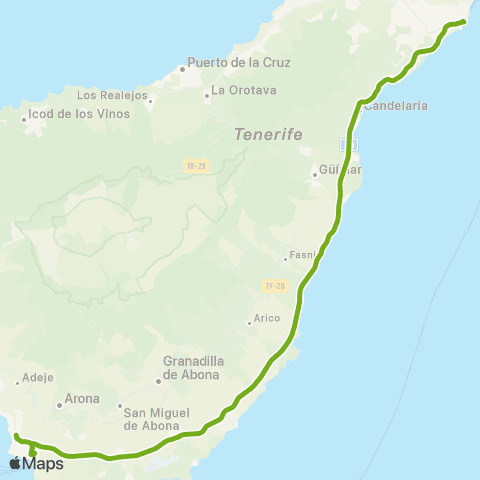TITSA Santa Cruz Costa Adeje map