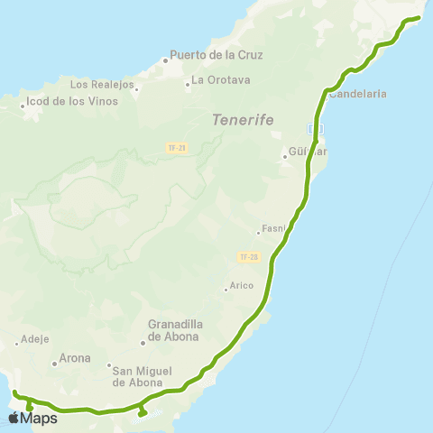 TITSA Santa Cruz Costa Adeje map