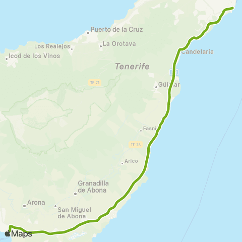 TITSA Santa Cruz los Cristianos map