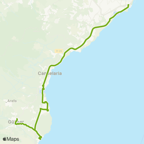 TITSA Santa Cruz Candelaria Puertito de Güímar Güimar map