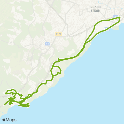 TITSA Santa Cruz Radazul Tabaiba Radazul Bajo Santa Cruz map