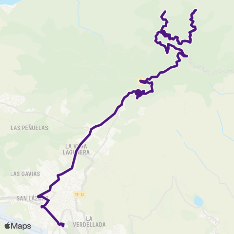 TITSA Intercambiador Laguna las Carboneras Taborno map