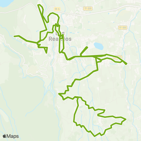 TITSA Circular los Realejos San Vicente las Llanadas map