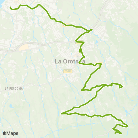 TITSA Puerto de la Cruz Orotava Aguamansa map