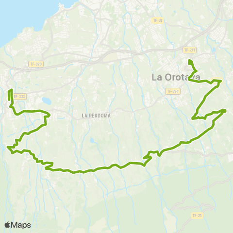 TITSA La Orotava Palo Blanco Realejo Alto map
