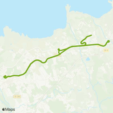 TITSA Estación de Icod Príncipes de España Hospital del Norte Circular map