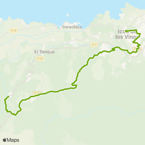 TITSA Icod de los Vinos Puerto de Erjos map