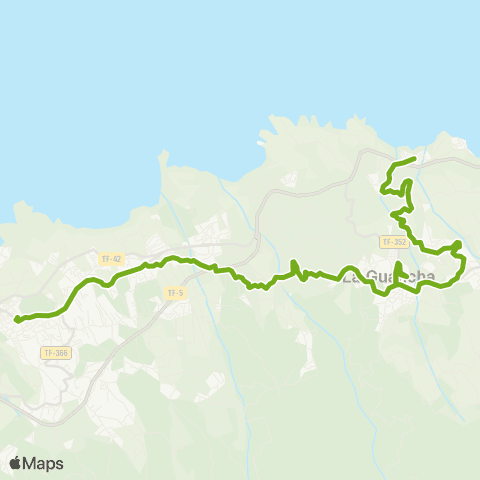 TITSA Icod Hospital del Norte la Guancha San Juan de la Rambla por San José map