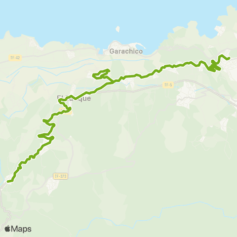 TITSA Icod de los Vinos Puerto de Erjos por el Tanque map