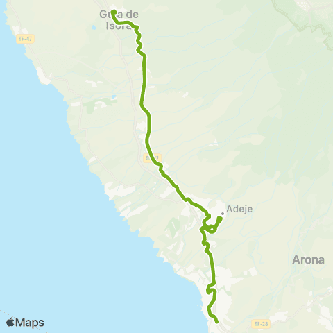 TITSA Costa Adeje Estación Adeje el Cerco Guia de Isora map