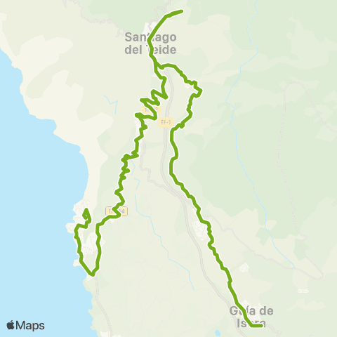 TITSA Guia de Isora Valle Santiago los Gigantes map