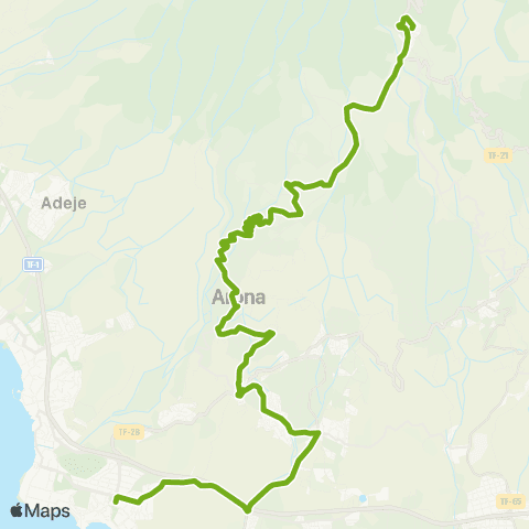 TITSA Vilaflor la Escalona Arona la Sabinita la Camella Cabo Blanco los Cristianos map