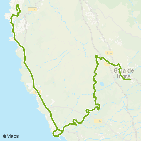 TITSA Guia de Isora los Gigantes map