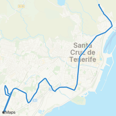 TITSA Muelle Norte Ofra Juan XXIII map