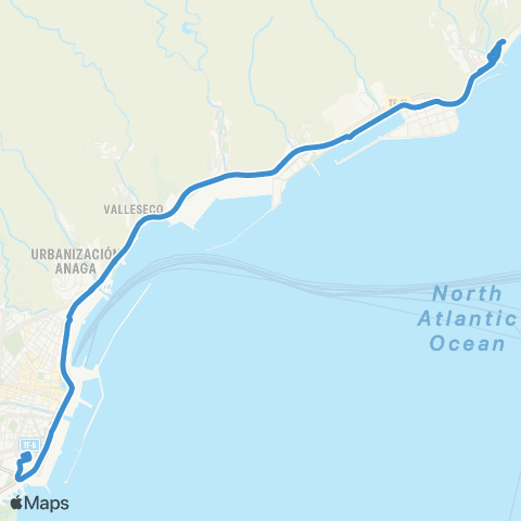 TITSA Intercambiador San Andrés Playa de las Teresitas map