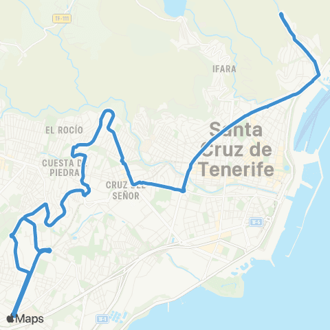 TITSA Muelle Norte Ramblas Barrio de la Salud Juan XXIII map