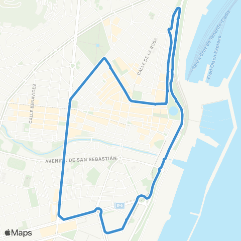 TITSA Intercambiador Plaza Weyler Calle el Pilar Plaza de España Intercambiador map