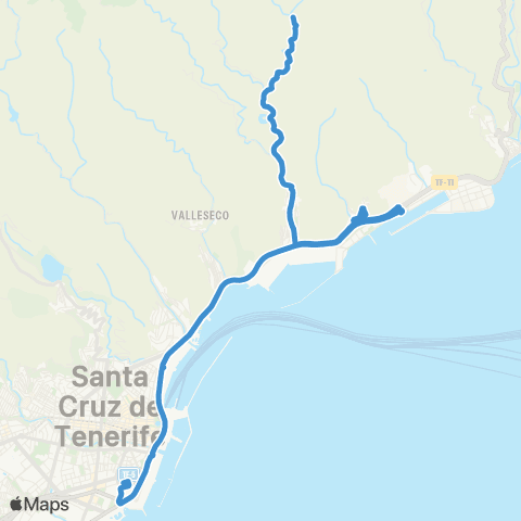 TITSA Intercambiador María Jimémez los Valles map