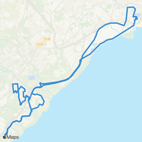 TITSA Intercambiador Santa Cruz Añaza Alisios Santa María del Mar map