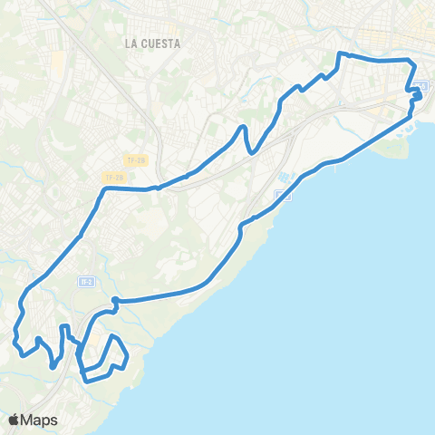 TITSA Circular Intercambiador Añaza Santa María Taco Intercambiador map