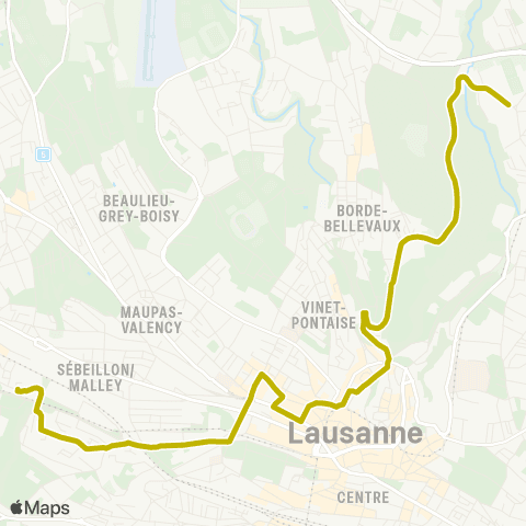 tl - Transports publics lausannois Lausanne, Grand Vennes - Lausanne, Provence nord map