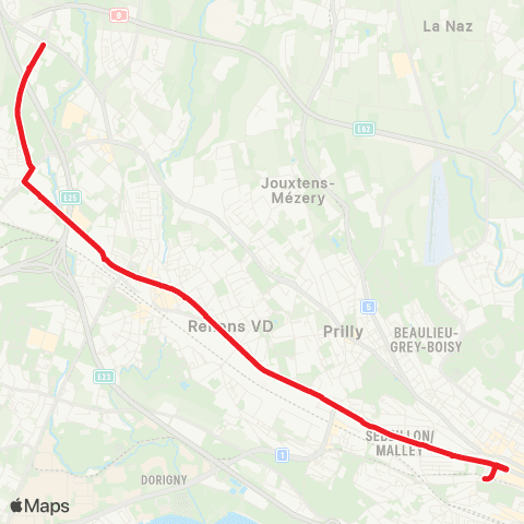 tl - Transports publics lausannois Lausanne, Vigie - Villars-Ste-Croix, Croix-Péage map