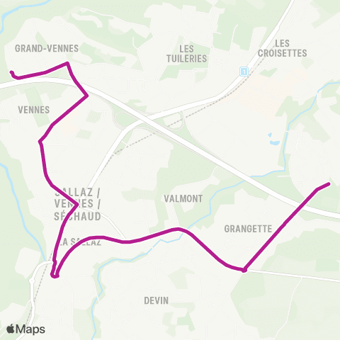tl - Transports publics lausannois Lausanne, Montolieu - Lausanne, Sallaz map