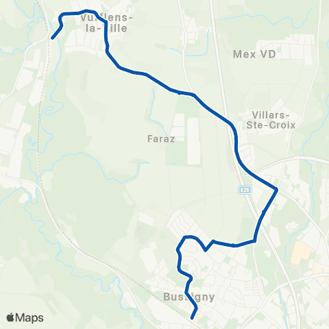 tl - Transports publics lausannois Bussigny, gare - Vufflens-la-Ville, gare map