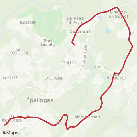 tl - Transports publics lausannois Lausanne, Chalet-à-Gobet - Epalinges, Croisettes map