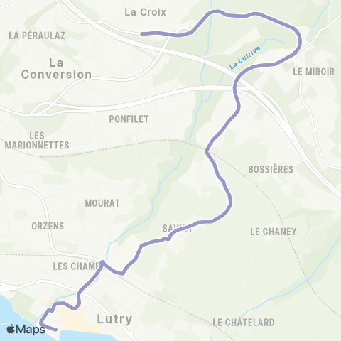 tl - Transports publics lausannois Lutry, Culturaz - Lutry, Croix/Lutry map