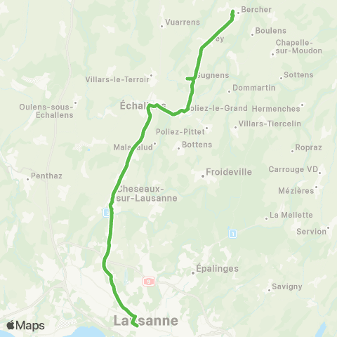 tl - Transports publics lausannois Bus de remplacement map