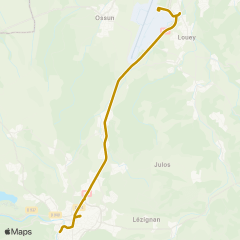 TLP Mobilités Navette Aéroport map