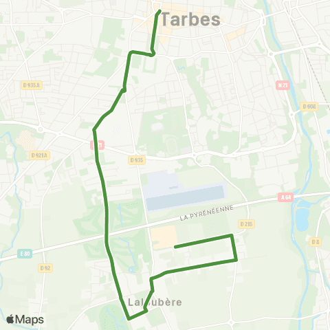 TLP Mobilités Laloubère - Mairie Verdun map