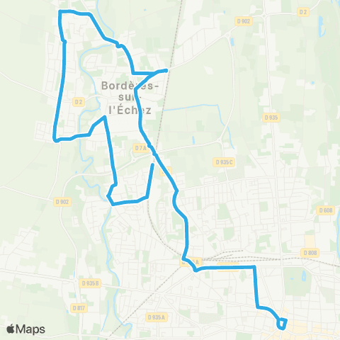 TLP Mobilités Bordères - Pyrénées Verdun map