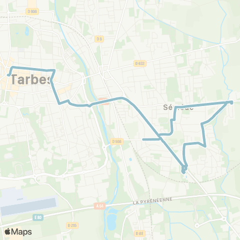 TLP Mobilités Séméac - Piscine Verdun map