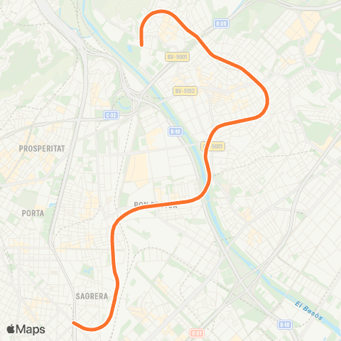 TMB La Sagrera - Can Zam map