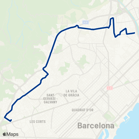 TMB Zona Universitària / Bon Pastor map