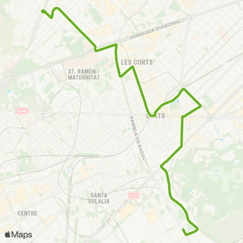 TMB Mare de Déu de Port / Pedralbes map