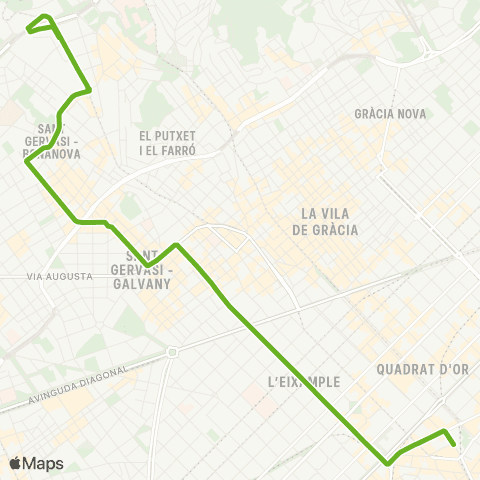 TMB Pl. Catalunya / Av. Tibidabo map