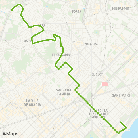 TMB Nova Icària / Can Marcet map