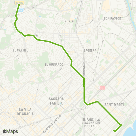 TMB Nova Icària / Horta map