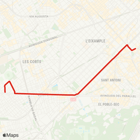 TMB Pl. Catalunya / Collblanc map