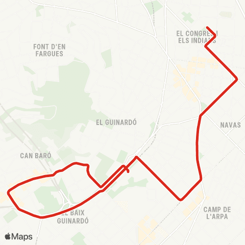 TMB Pl. Congrés / Can Baró map