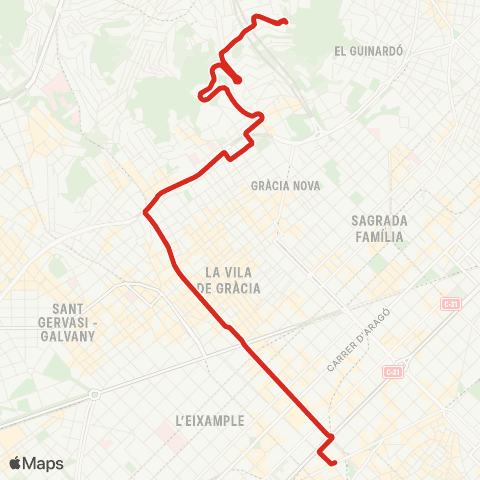 TMB Pl. Catalunya / El Carmel map