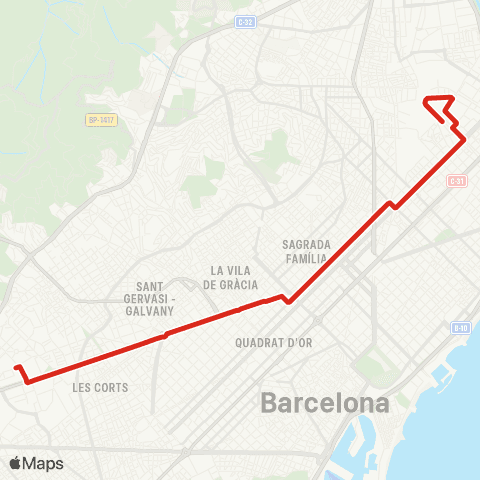 TMB Zona Universitària / Verneda map